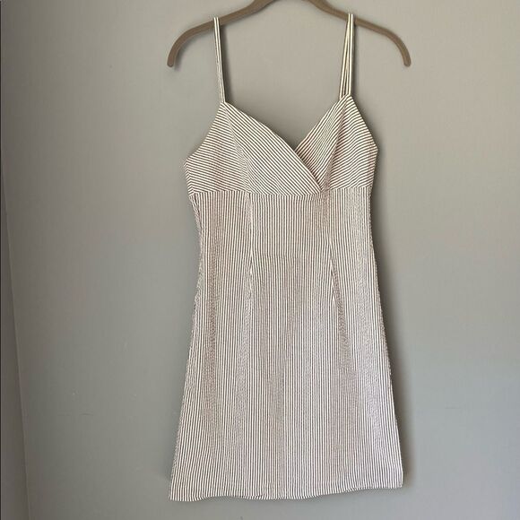 Isaac Mizrahi by target women’s pinstripe cross front mini dress - Picture 1 of 6
